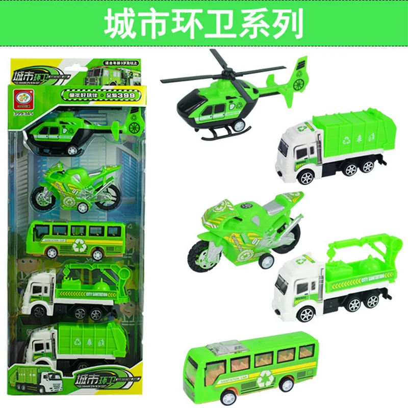 Hot Sale Children\'s Car Toy Pull Back Car Large Engineering Vehicle Set Simulation Military Fire Truck Models Give Gift Boy Girl