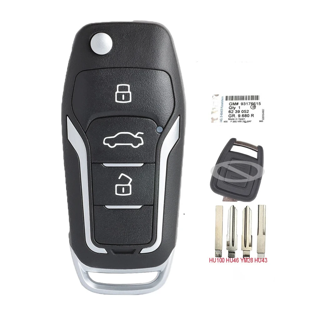 Keyecu 6239052-93176615 433MHz ID40 Chip Upgraded Flip Remote Car Key for Opel Astra G Zafira B 1999 2000 2001 2002 2003 2004