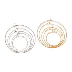 20pcs/Lot Gold Stainless Steel Circle Earwire Hoops Loop Earrings for DIY Dangle Earring Jewelry Making Supplies 20mm 30mm 40mm