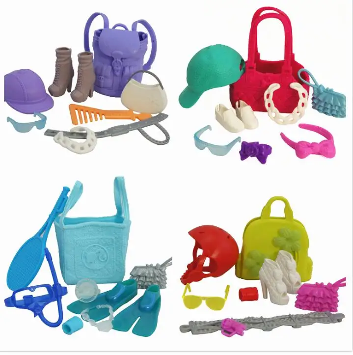 Original Doll Bags Shoes Necklace Glasses Decors Colorful DIY Dressing Doll Accessories Girl Christmas Gifts Doll Quality Parts