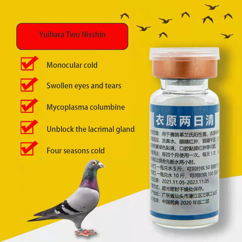 

Homing pigeon monocular chlamydia eyes swelling and tearing Mycoplasma infection cold nutrition supplement