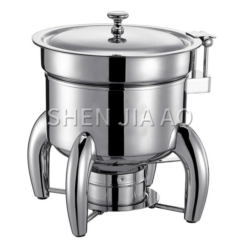 

6L Commercial soup pot Stainless steel round sauce stove Soup sauce dispenser Hotel restaurant canteen food store container 1PC