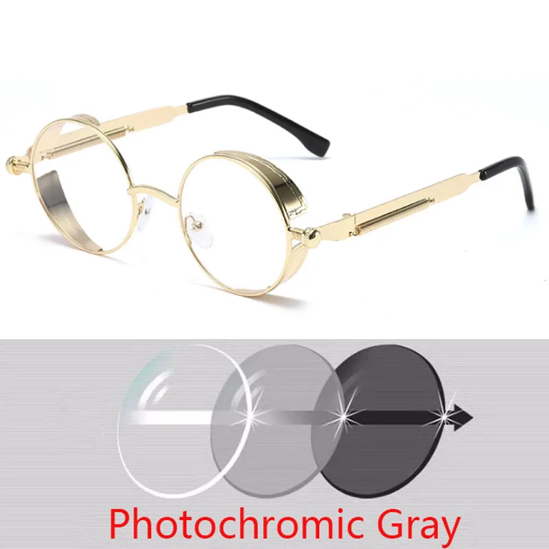 Metal Reading Glasses Gothic Steampunk Vintage Shield Eyewear Shades Hyperopia Prescription 0 +0.5 +0.75 +1.0 +2.0 +3.0 To +6.0