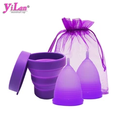 4pcs Medical Grade Silicone Menstrual Cup Women Mestrual Period Cups Coppetta Mestruale Coupe Feminine Hygiene Menstrual Disc