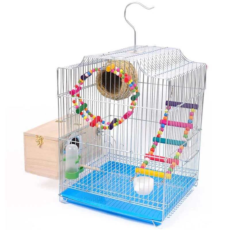 Parakeet Nest Box Bird Cage Natural Pine Wood Bird Nest Breeding Box Cage for Budgie Parrot Bird Egg Nest Bird Cage Accessories