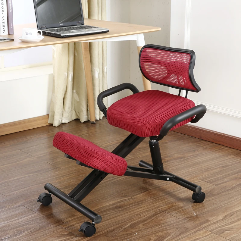 Ergonomically Designed Kneeling Chair W/Back&Handle&Caster Mesh Fabric Cushion Seat Office Computer Knee Ergonomic Posture Chair