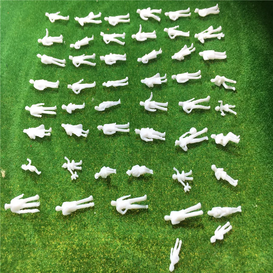 300pcs 1:100/150/200 Mixed Miniature White Architectural Model Human Scale HO Resin Plastic Peoples