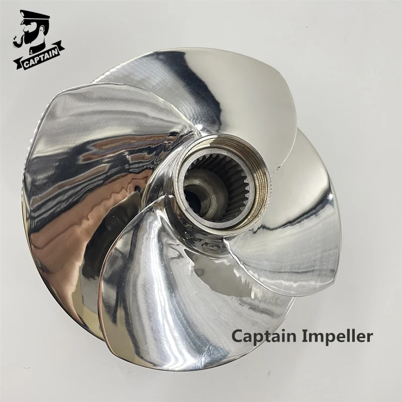 Captain 267000951 Jetski Impeller Fit Seadoo BRP RXP-X 300 / RXT-X 300 / GTX LIMITED 300 161mm 4 Blades Polished