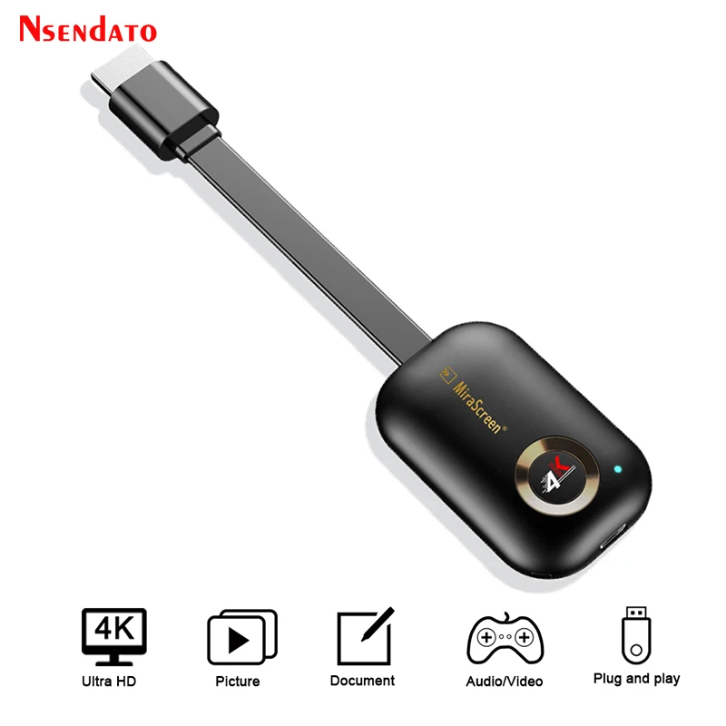 Mirascreen-Adaptador de TV compatible con HDMI, Dongle receptor de TV, pantalla Wifi, Monitor Miracast airplay, 5G, 4K, G9 Plus
