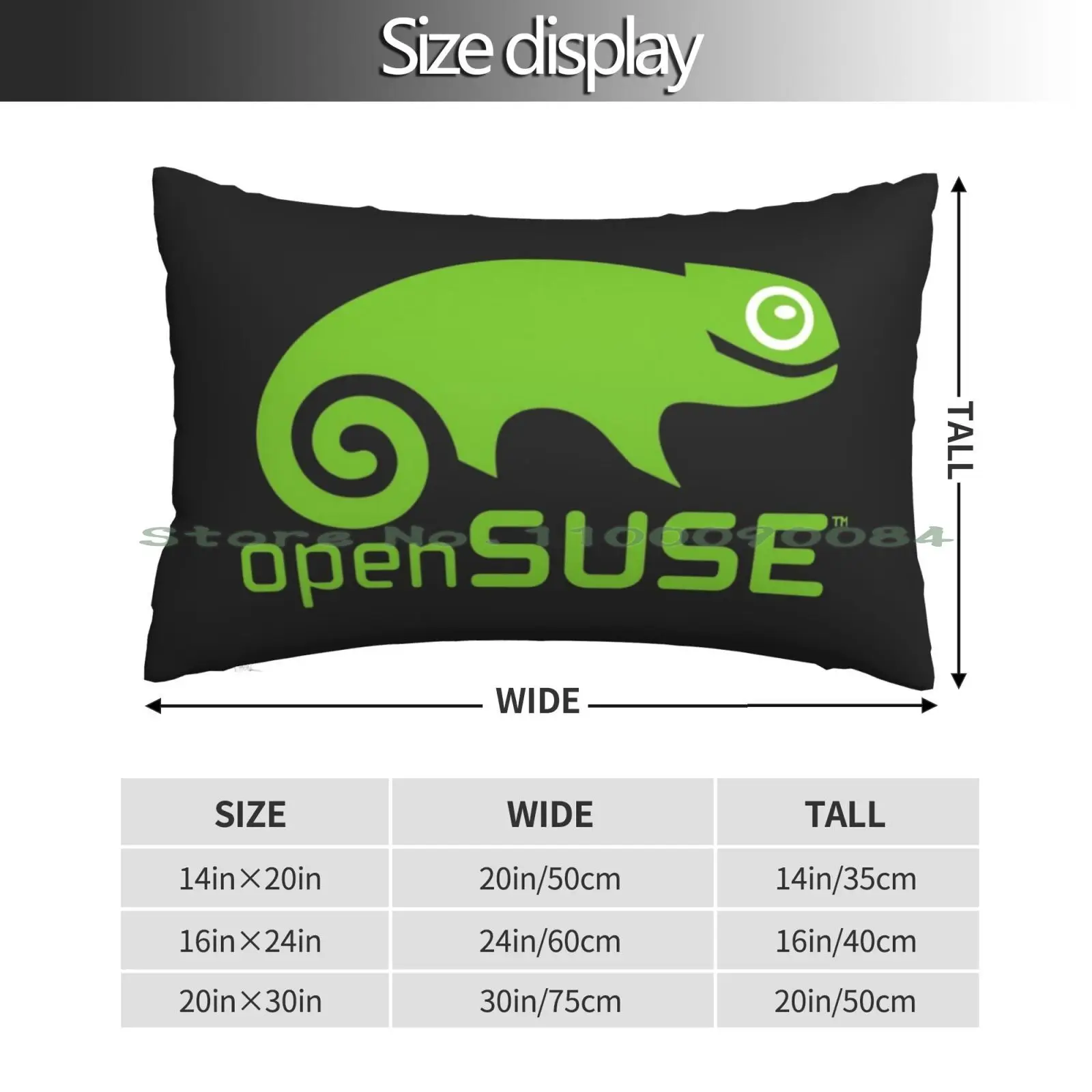 Opensuse Linux Pillow Case 20x30 50*75 Sofa Bedroom Opensuse Lizard Logo Green Computer Programming Development Suse Linux