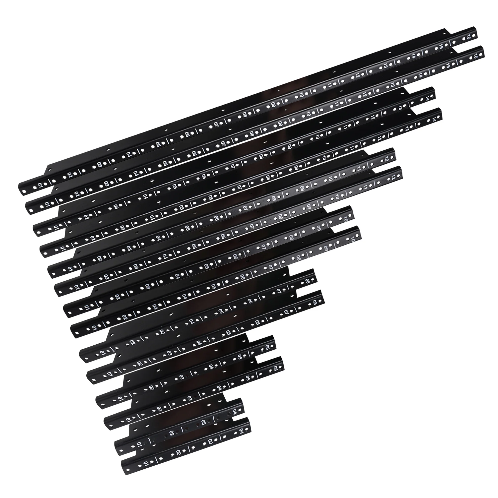 Sound Town 2-pack 10U Steel Rack Rails, with Black Powder Coated Finish and Screws (ST-RR-10U)