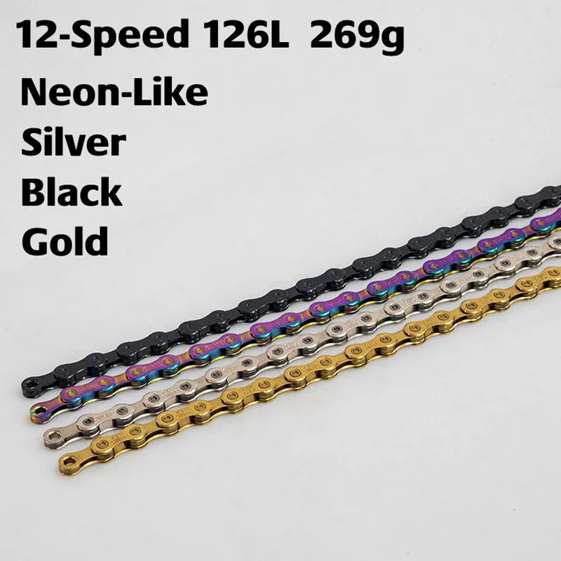 Bike Chain 8S 9S 10S 11S 12 Speed MTB Road Bicycle Chains , Neon-Like , Colorful , Black , Gold , 114 / 120 / 126L