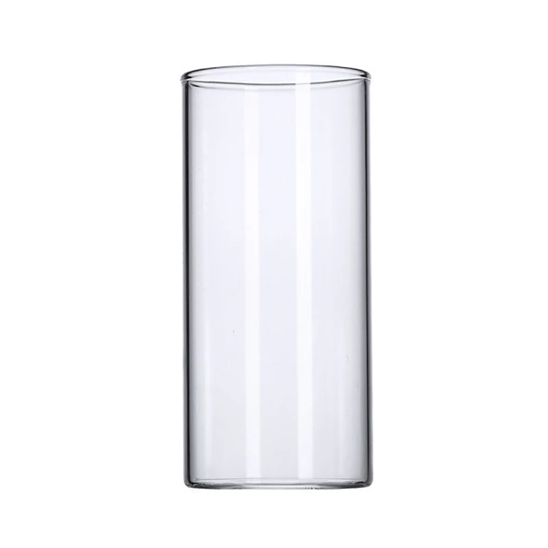 

400ml Transparent Heat-resistant Straight Glass Cup Cold Water Cup Home Juice Tea Milk Cup Coffee Cup Round