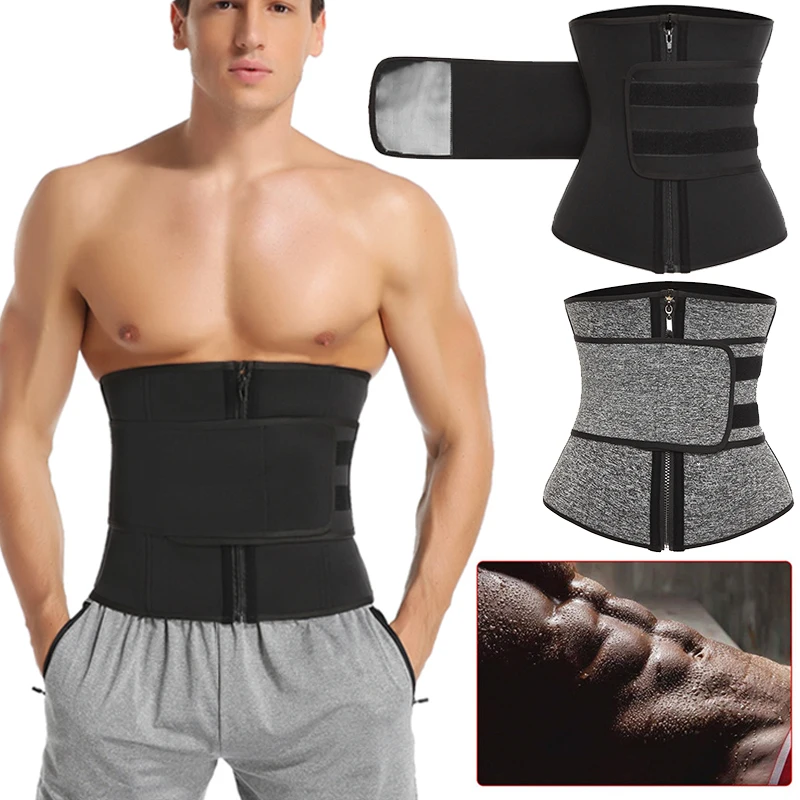 Waist Trainer for Men Sweat Belt Body Shaper Sauna Trimmer Stomach Wraps Workout Band Waste Shaper Corset Belly with Strap