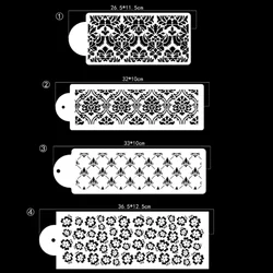 꽃 테두리 케이크 스텐실 DIY 벽 레이어링 페인팅 템플릿 장식 스크랩북 엠보싱 용품 재사용 가능, 1 피스