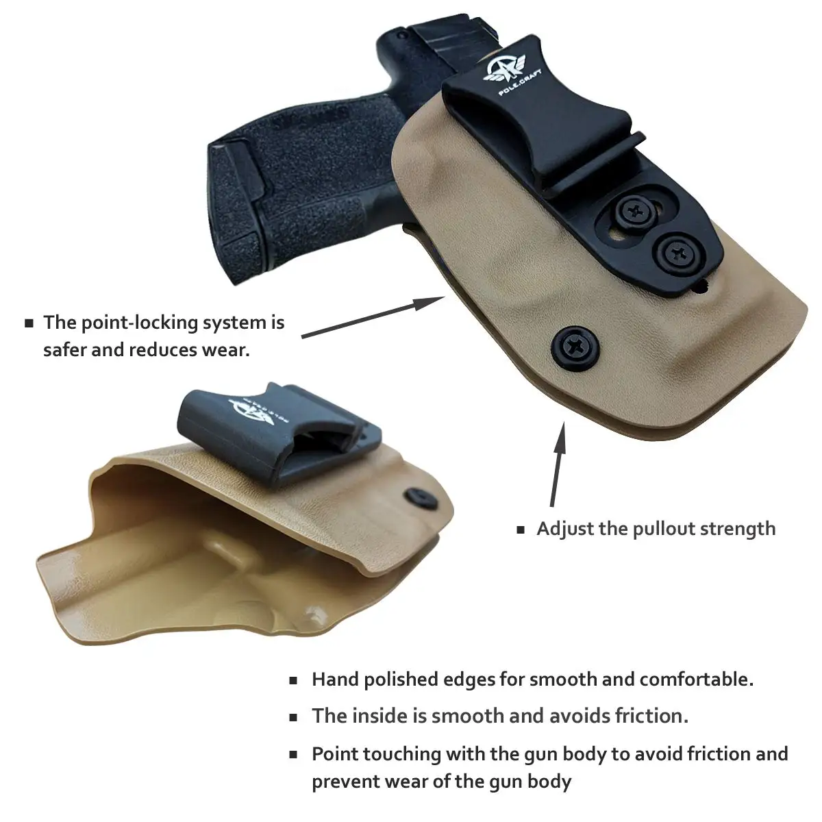 POLE.CRAFT Sig 365 Holsters IWB Kydex Holster Fit: Sig Sauer P365 Concealed Carry - Kydex Holster for Sig Sauer P365 IWB Holster