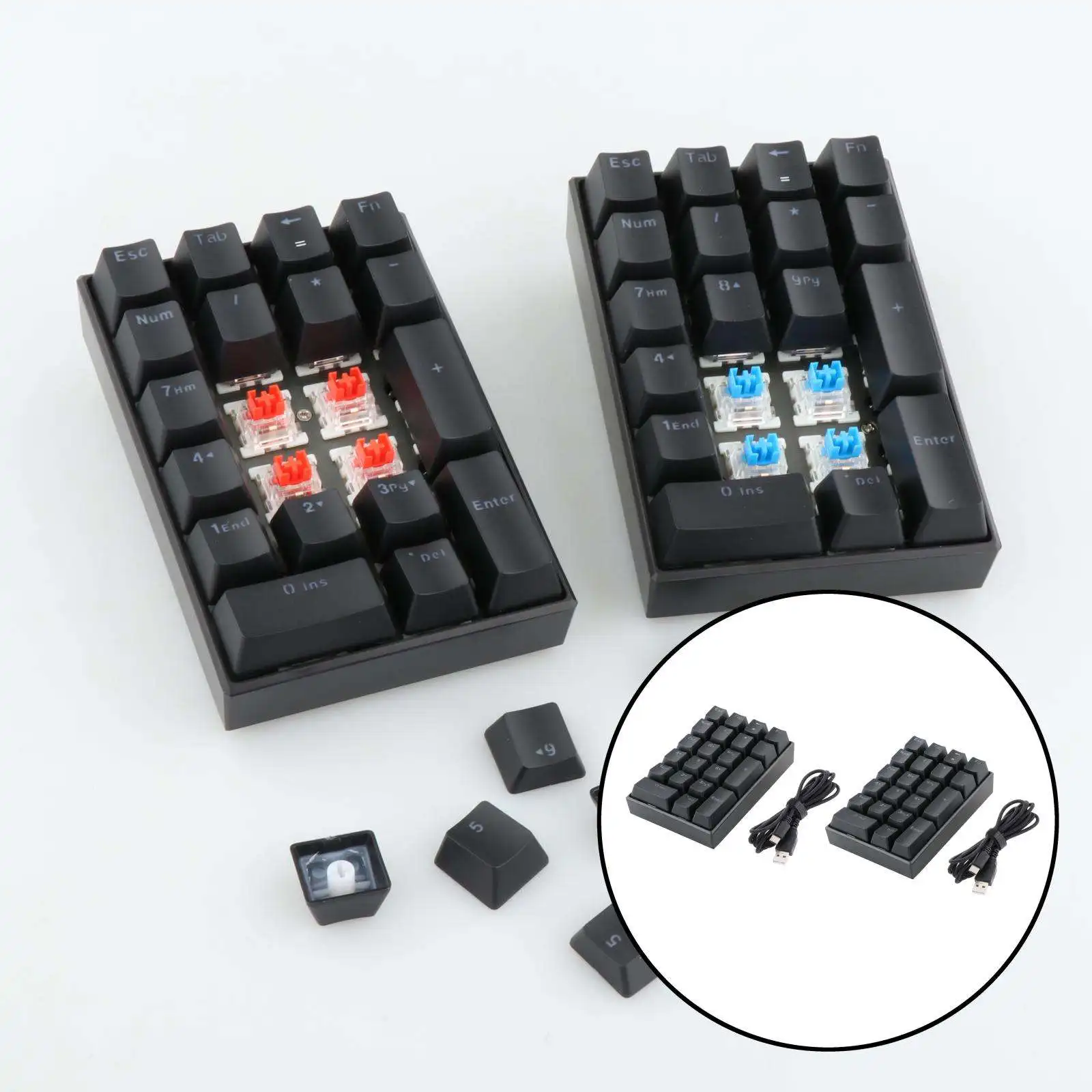 K23 Mini Numpad 21 Keys Wired Programmable USB-C for Cashier Office Home Use Compact Portable Numeric Keypad Mechanical Keyboard
