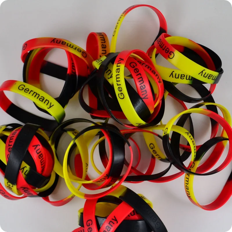 6x Germany National Team Football Soccer Basketball Silicone Bracelet Bangle Wristband Sport Fashion Jewelry Party Gift