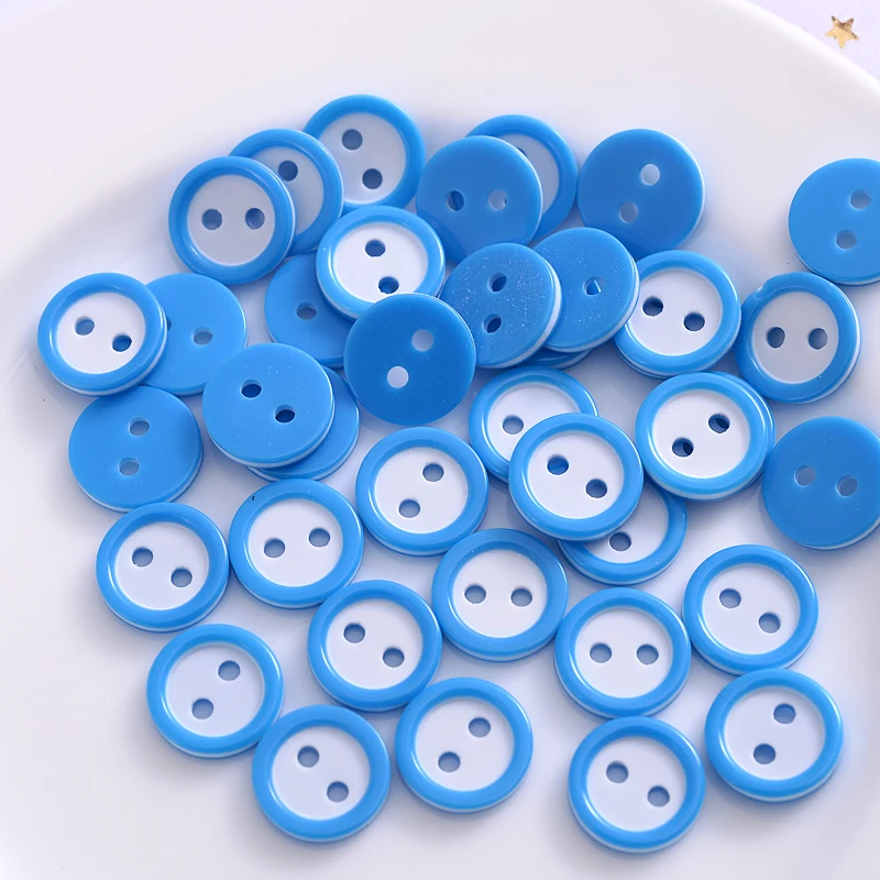 Hot 100Pcs/Pack 2 Holes 18L(11.5mm) Resin Buttons Cute Three Layers Clothes Button Garment Accessories For Women Baby Clothes