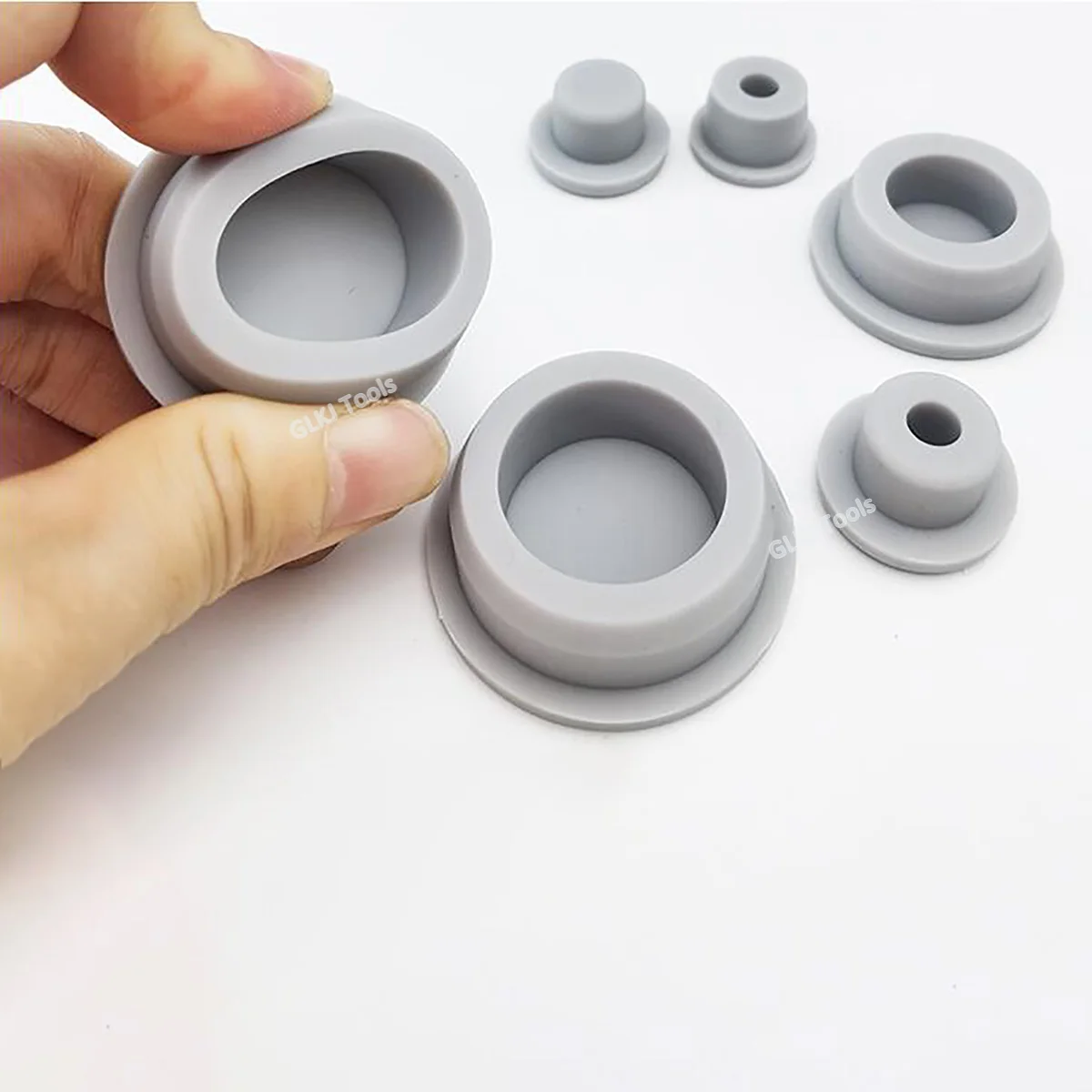 

2-20pcs Grey Environmental Silicone Rubber Hole Caps 13mm - 48.5mm Round Hole Sealing Plug Blanking End Caps T-type Stopper