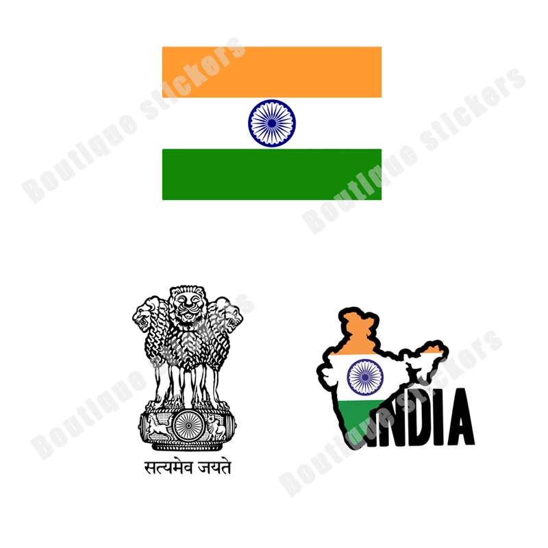 Indian Flag National Emblem Badge Hand Down Sticker Exquisite Decals Rear Windshield Body Car Window Helmet PVC Vinyl Sticker