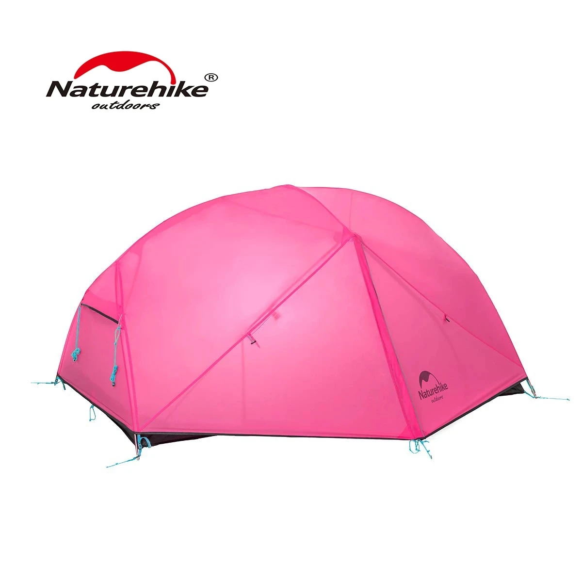 Naturehike 210T 20D Mongar 2 3 People Waterproof Double Layer Outdoor Tent Aluminum Rod Gray Ultralight Pink Camping Tents W&Mat