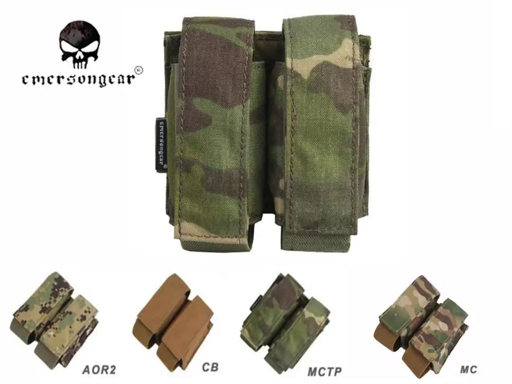 Emersongear-LBT Style Double Pouch Combat Molle Magazine Pouch, AOR2 EM6366, 40mm