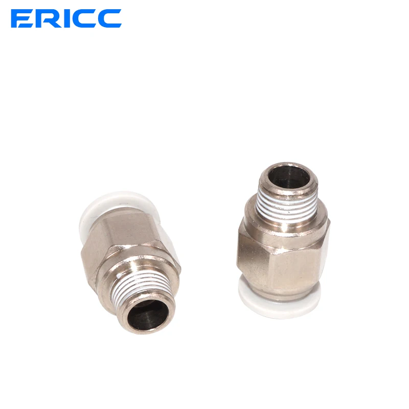 High Quality PC Pneumatic Connector Metric Thread PC4/6/8/12 M6/M8/M10/M12/M14/M16 Air Pipe Connector Quick Coupling  Fitting