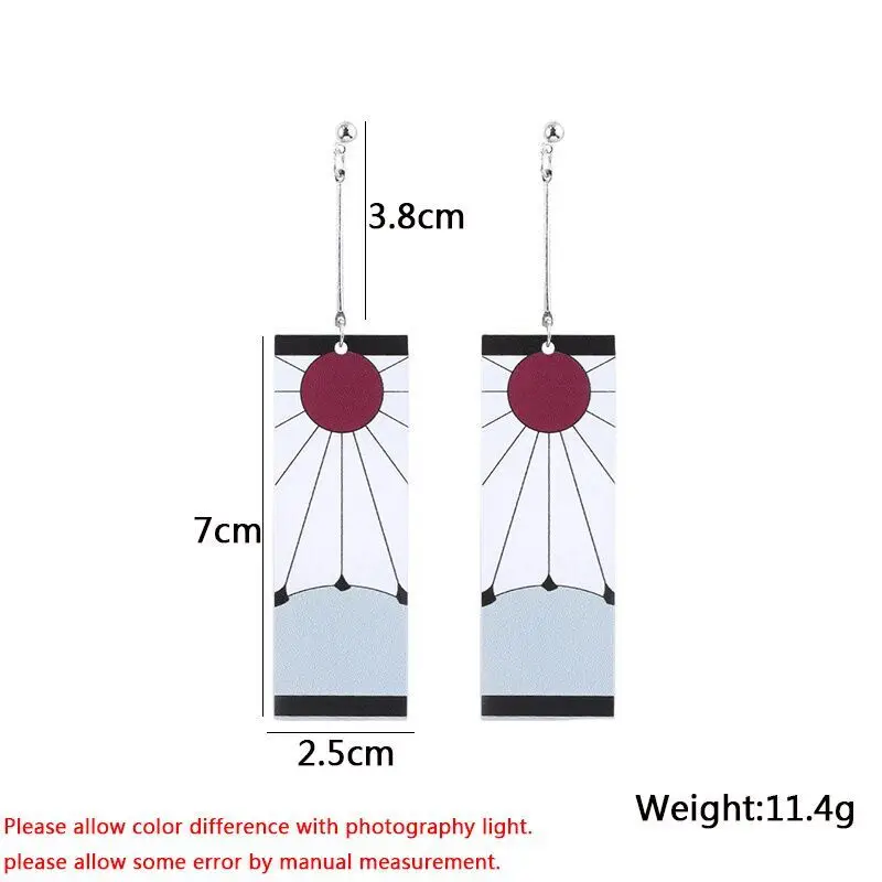 Trend Of Ghost Slaying Blade Earrings Stove Door Tanjirou The Same Sun Earrings Butterfly Ninja Two-Dimensional Animation