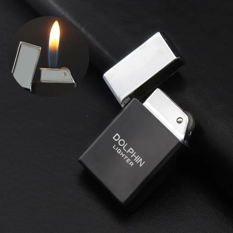 Mini Portable Lighter Butane Gas Refillable Metal Lighter Grinding Wheel Flint Lighter Colorful Compact Nice Gift for Friends