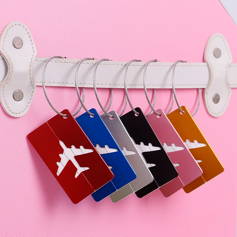 Kreative Fliegen Aluminium Legierung Gepäck Tag Koffer ID Adresse Halter Gepäck Internat Tag Tragbare Label Tasche