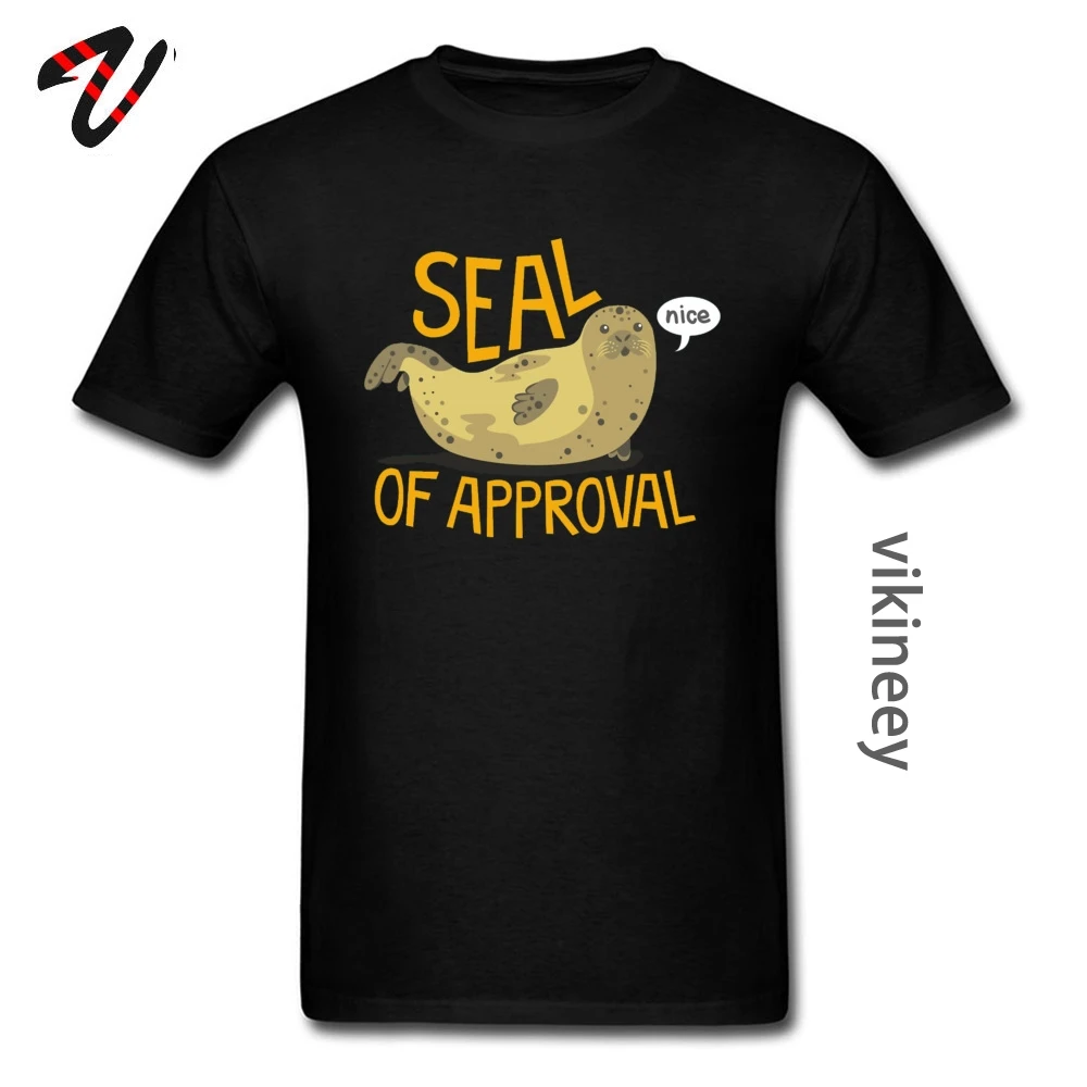 Seal of Approval Walrus Otter Funky Tshirt O-Neck Personalized Short Sleeve All Cotton Men T Shirts Custom Wholesale Streetwear