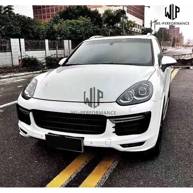 Gts Style Frp Unpainted Car Body Kit Front Rear Bumper Side Skirts Wheel Eyebrows Exhaust Pipes for Porsche Cayenne Gts 11-16