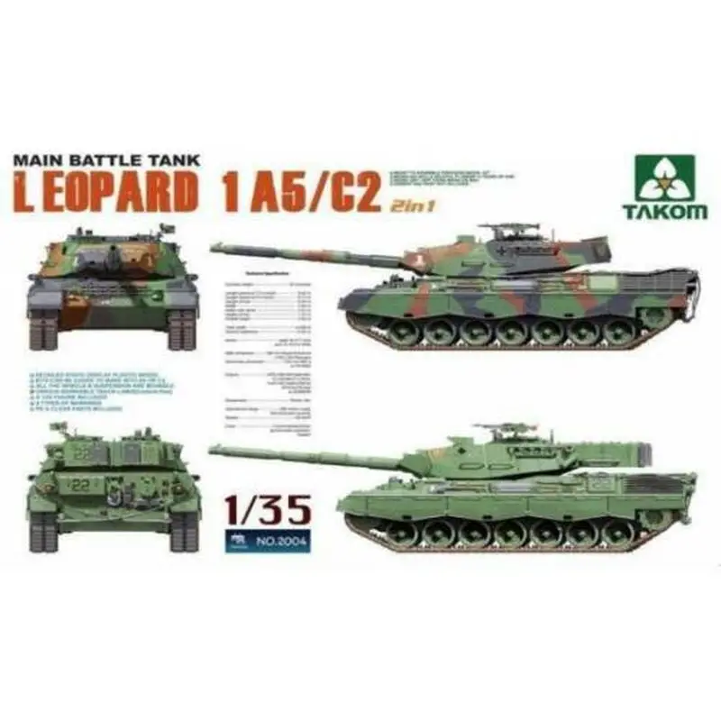 TAKOM 2004 1/35 Main Battle Tank Leopard 1A5/C2 - Scale Model Kit