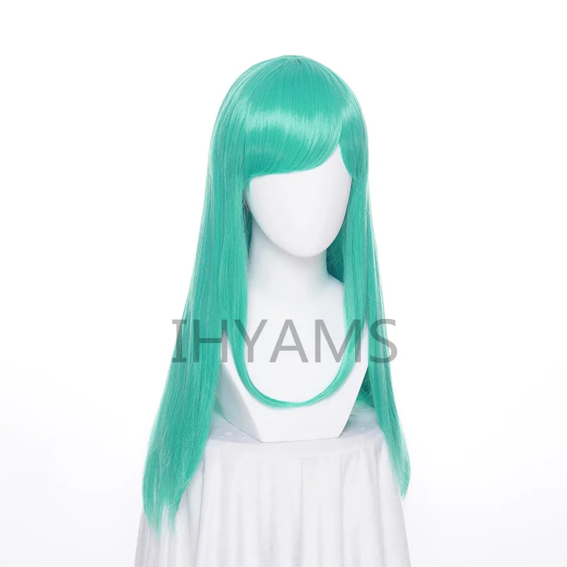Peluca de Cosplay Bulma/Buruma, pelo sintético rizado verde de 65cm, pelucas para fiesta de disfraces de Halloween + gorro de peluca gratis
