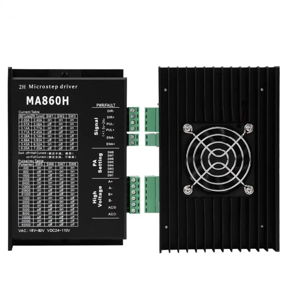 Modulo Controller Driver motore passo-passo MA860H 1Pc 18-80V ca/24-110V cc 7.2A per modulo di controllo motore passo-passo motore 2 fasi 86