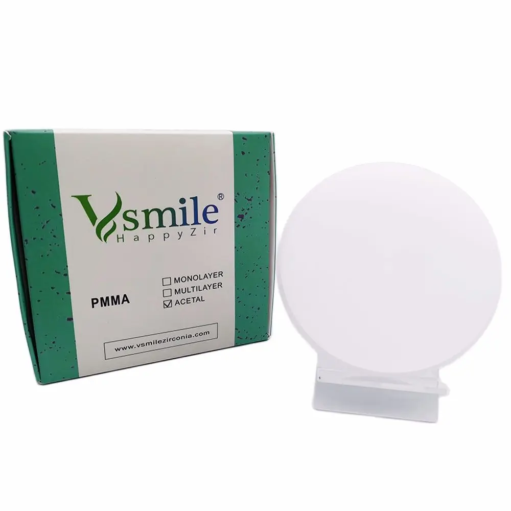 Dental Acetal Protesis Resin Materials 98mm Flexible PMMA Blank For Removable Partial Denture Frameworks