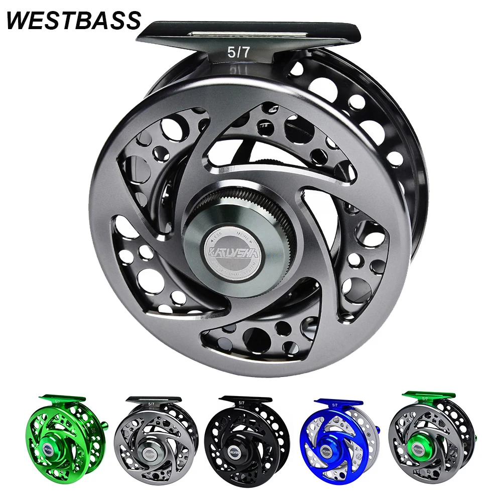 

WESTBASS Aluminum Fly Wheel 5/7-7/9-9/10 WT Outdoor Portable Fishing Reel Left&Right Handle Changable Casting Reel Pesca Tackle