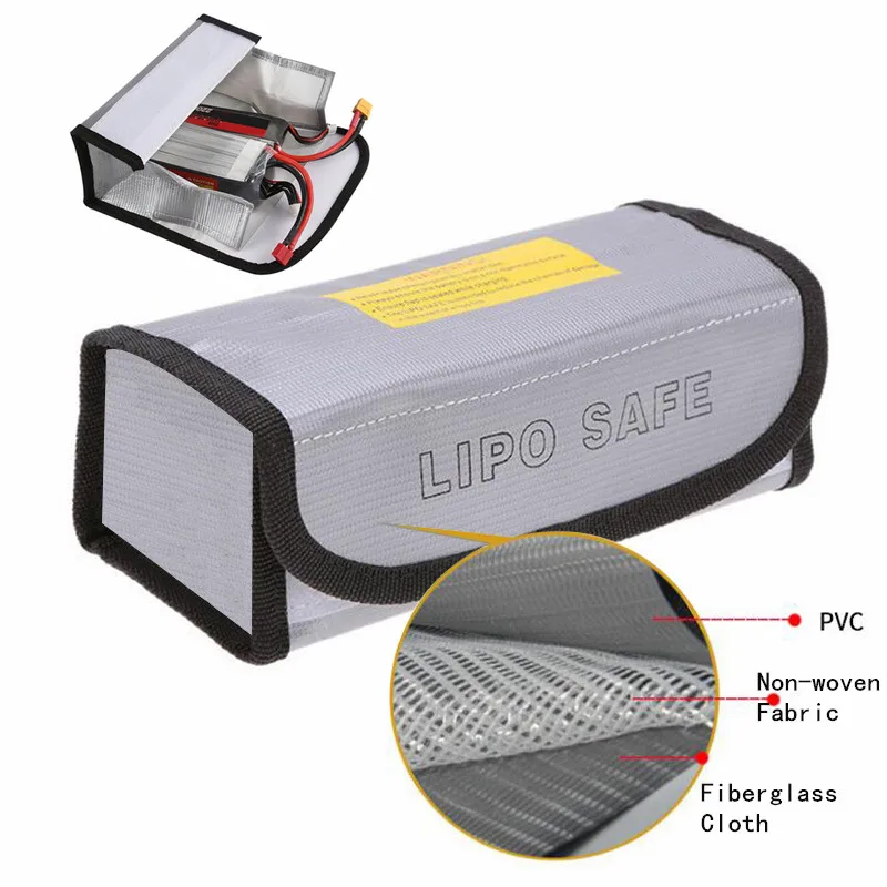 

Fire Retardant LiPo Battery Bag LiPo Safe Guard Charging Box Bag Fireproof Explosionproof for Battery Protection 18.5X7.5X6cm