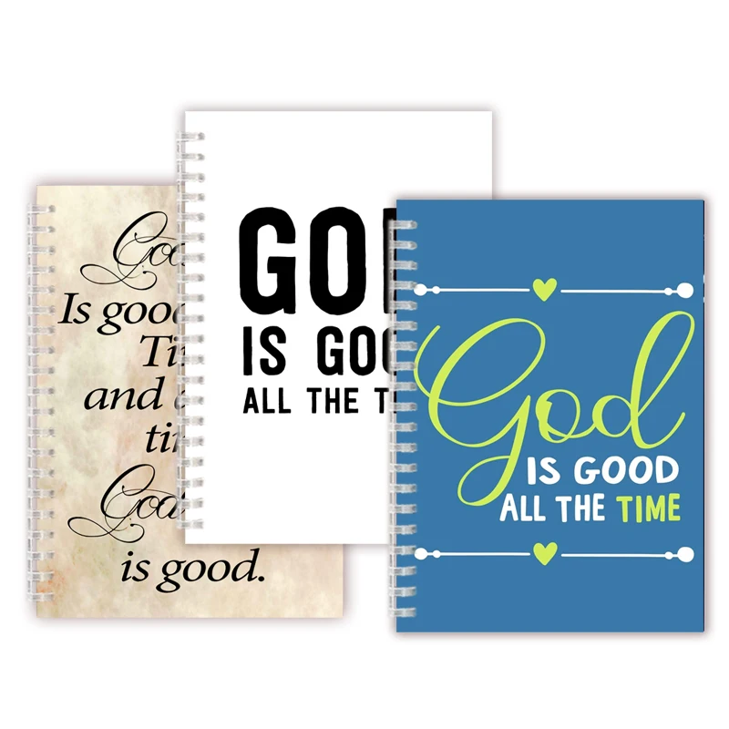 2 Corinthians 9:8 - God is Good All The Time - Christian Faith Saying Spiral Notebook Blank Lined Journals Bible Book Scripture