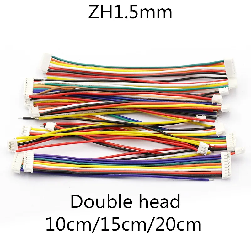 5pcs  ZH1.5mm 2/3/4/5/6/7/8/9/10P Female Female Double Connector with Flat Cable 10/15/20cm Same/ Reverse direction