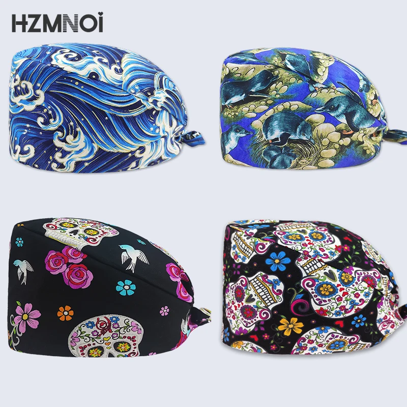 New Bronzing Process Printing Female Nurse Cap Surgeon  Dental Surgery  Unisex Adjustable Breathable Comfortable Matte