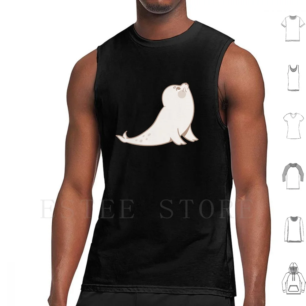 Yoga Seal Yoga Poses Meditation Seal Animals Doing Yoga Animal Doing Yoga White Grey Seals Tank Tops Vest Sleeveless