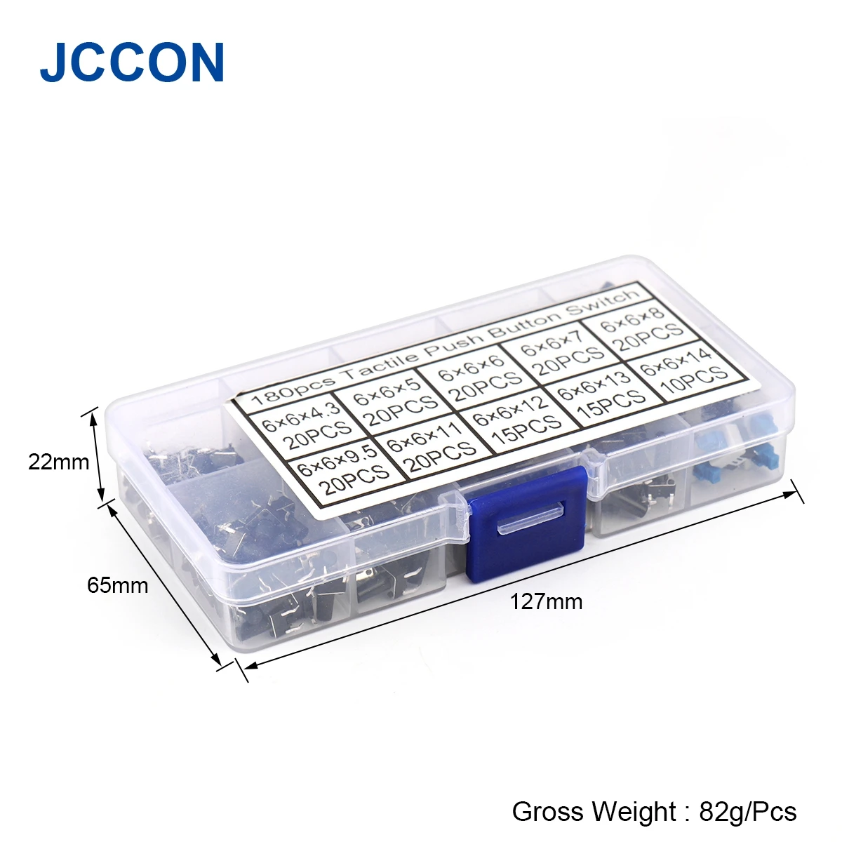 180Pcs 10 값 6x6x4.3/5/6/7/1/8/9/택트 스위치 푸시 버튼 스위치 모듬 키트 12V 구리 4PIN DIP 마이크로 스위치 TV/완구 용