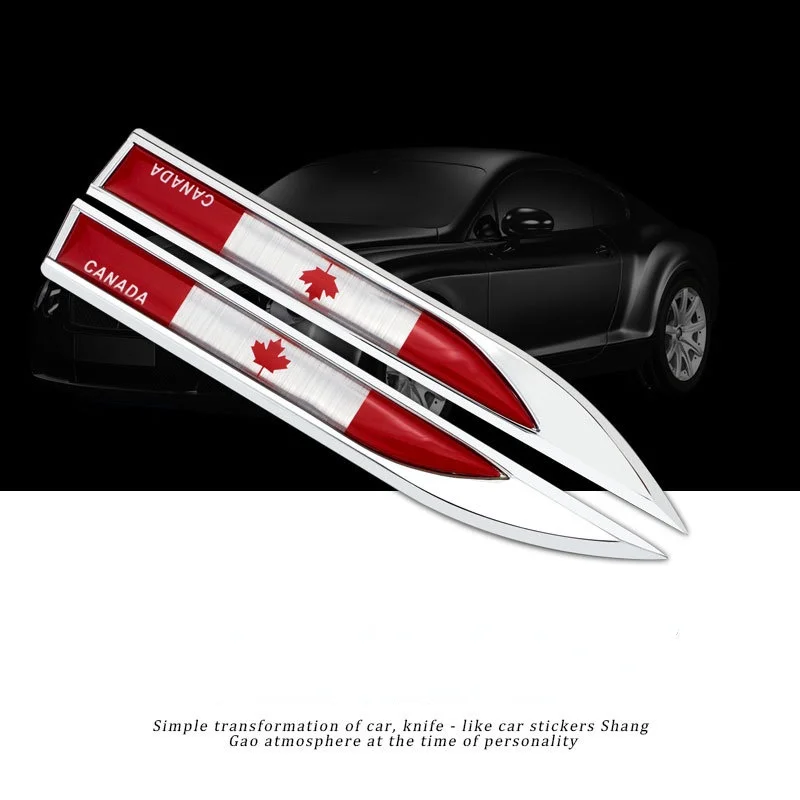 

1 Pair 3D Metal Canada Canadian National Falgs Auto Emblem Car Stickers Covering Scrathes 2020 New Arrival Car decoration