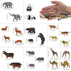 Evemodel HO Scale 1:87 Well Painted PVC Wild Animals Elephant Camel Giraffe Hippo Rhino Deer Moose Tiger Lion Panda Bear