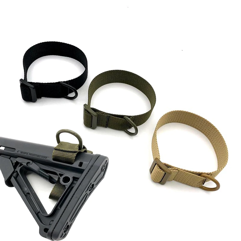 Portable Belt Adjustable Safety Shoulder Strap Hunting Tactical Sling Adapter Buttstock Attachment Mount Adapter Rifle Accessory