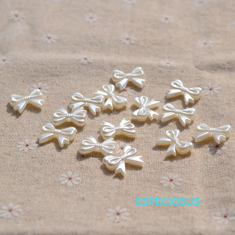 Beige Color Bowknot Spacer 19MM Cute Bow ABS Pearl Beads For Earring Making Departments ABS Pendants Jewelry Making Accessory