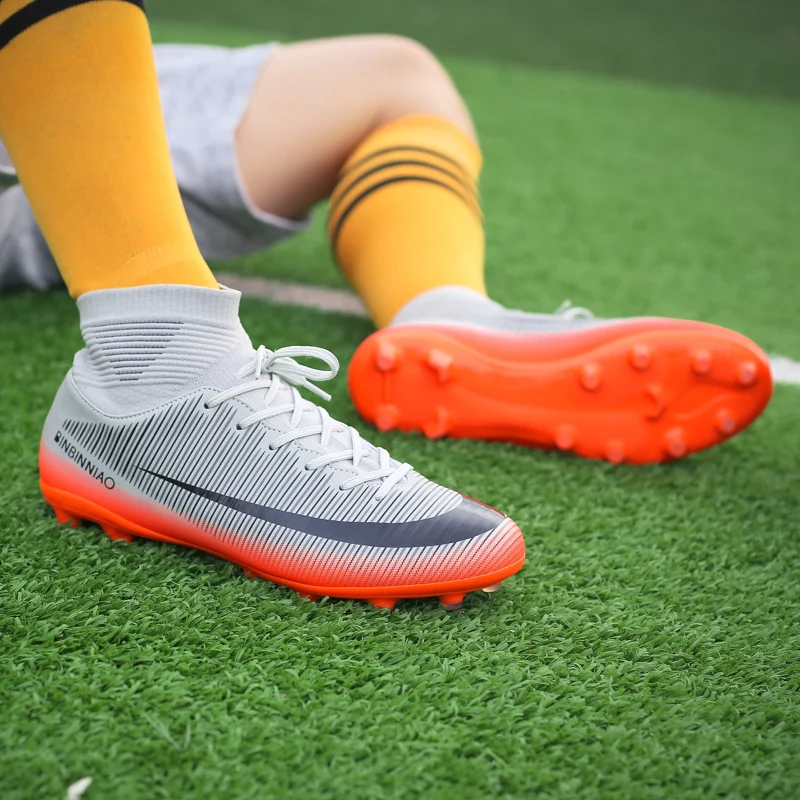 Chaussures de football classiques pour hommes, chaussures de football, baskets imperméables, haut rinçage, chaussures de football AG TF, chaussures