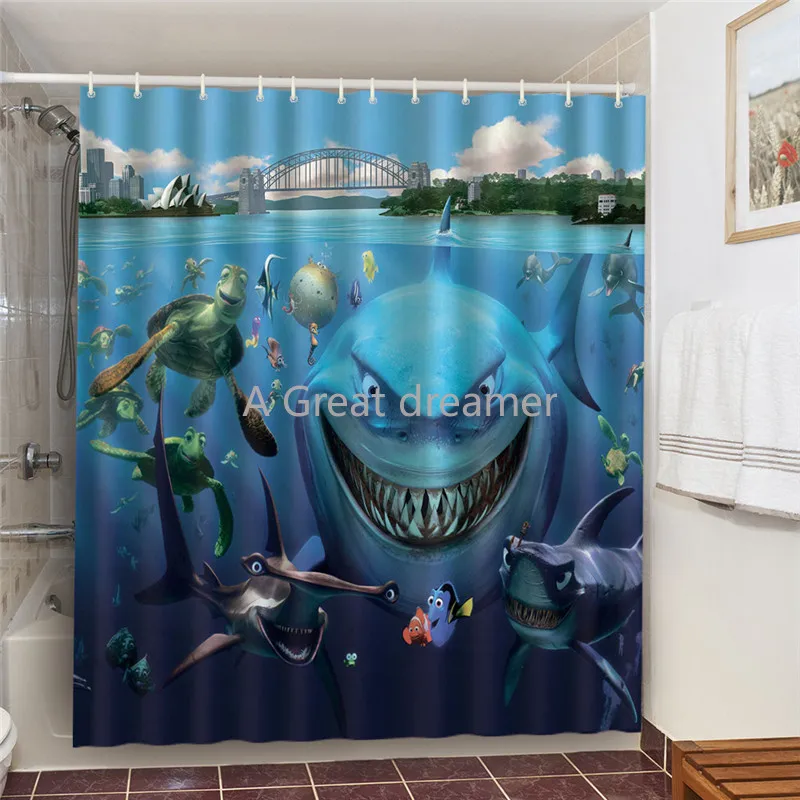 3D Animal Printed Blackout Shower Curtains For Bathroom Beach Scenery Waterproof Polyester Bath Bathtub Dropshipping Wholesaler